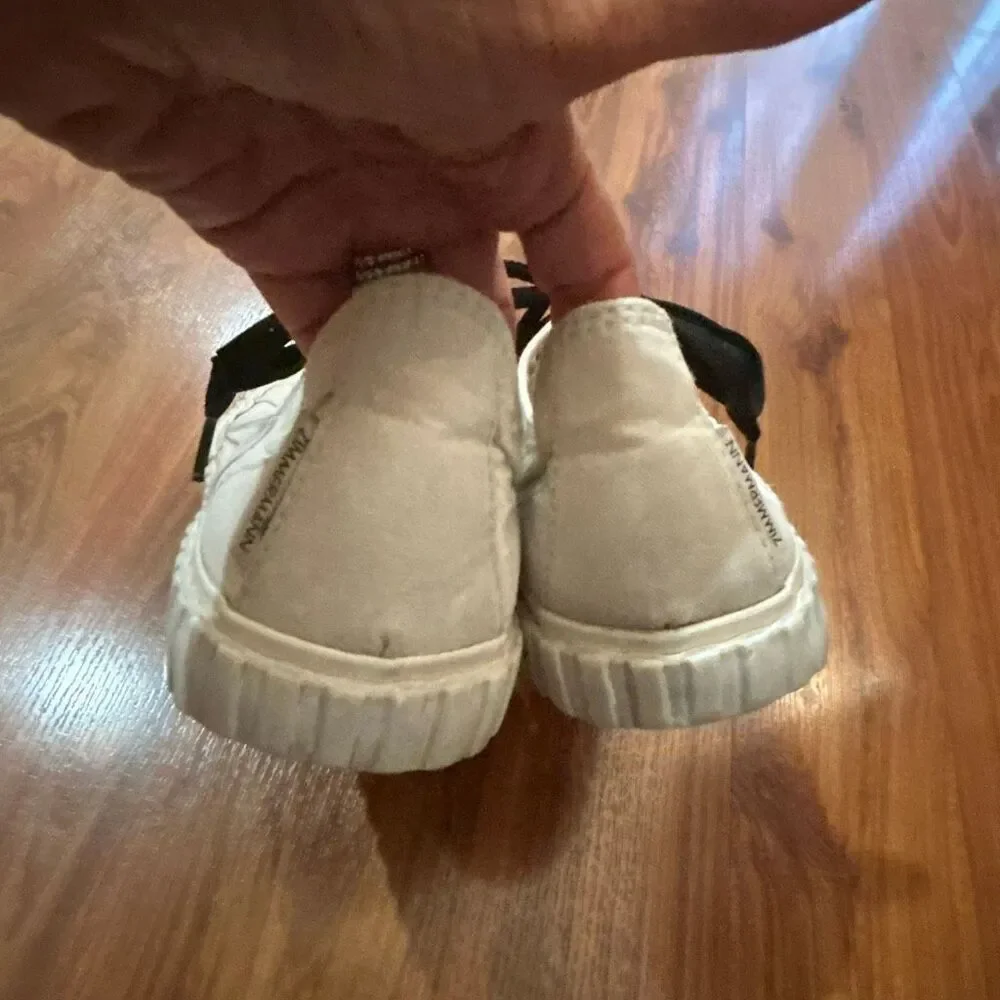 Zimmerman cream ivory beige canvas sneakers black shoelaces 8.5 (39)